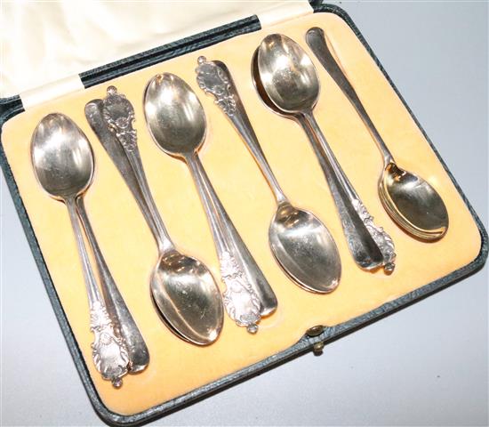 2 sets of 6 silver teaspoons